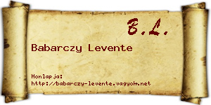 Babarczy Levente névjegykártya