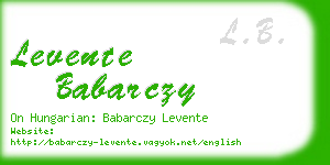 levente babarczy business card